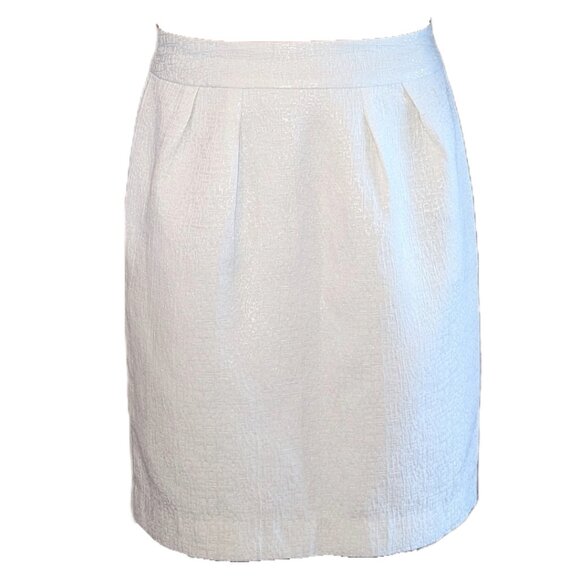 Banana Republic Dresses & Skirts - Banana Republic White Shimmering Jacquard Skirt Sz 10